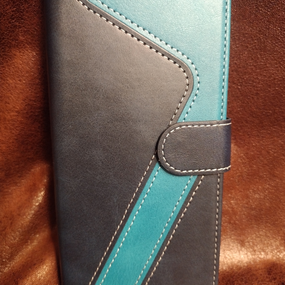 Royal Blue Galaxy A25 Leather Phone Case With 3 Card Holder Slots . New.